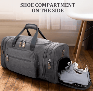 stylish travel duffel bag with shoulder strap