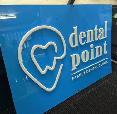 Blue Acrylic Dental Clinic Logo Sign