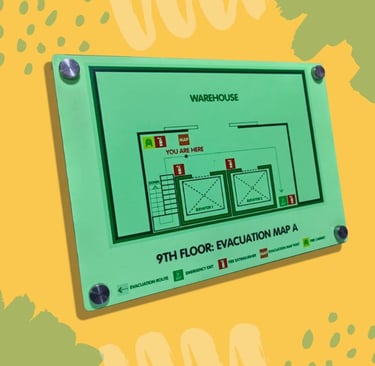 Warehouse Acrylic Evacuation Map Display