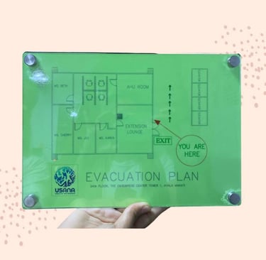 Office Floor Acrylic Evacuation Plan in Hand