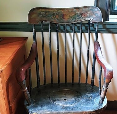 Knoxville, TN Travel - Chair with lid in center for indoor plumbing at Ramsey House