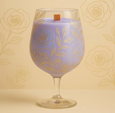 Glass scented candle with lawender node