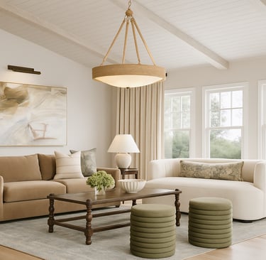 traditional living room with couch and soft colors