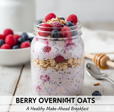 Berry overnight oats in jar
