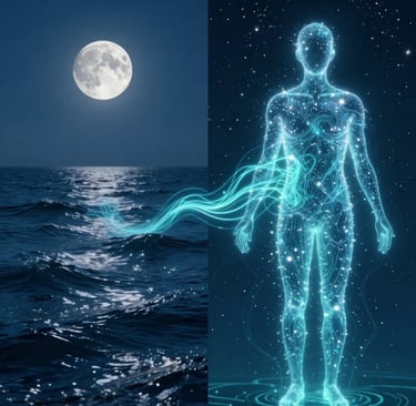 Moon gravitational pull affects human body water content and energy cycles