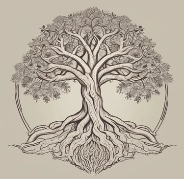 a tree with a tree in the middle of it