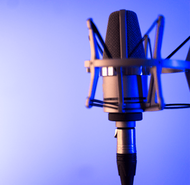 a microphone in a microphone stand