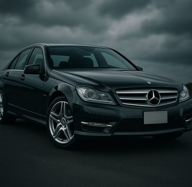 Mercedes-Benz C300 with Michelin tyres parked outside our Lagos tire shop