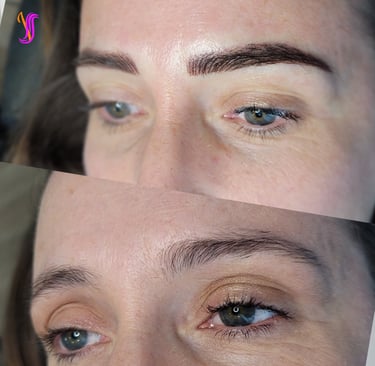 Close-up of beautiful fusion brow on a client