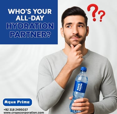 man holding a bottle of mineral water