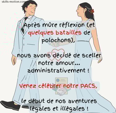 carte invitation PACS mariage humoristique