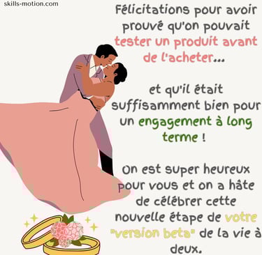 texte carte felicitations mariage apres vie commune humour