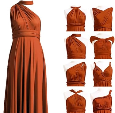 robe convertible multiway terracotta ideal demoiselle honneur reutilisable plusieurs ports possibles