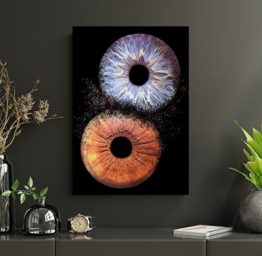 Tableau d'iris sur mur pour une oeuvre d'art personnalisée