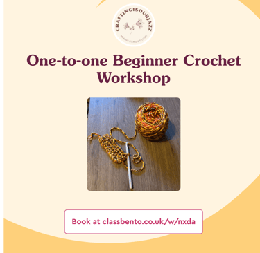 one to one beginner image for crochet workshops