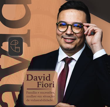 a man in a suit and tie with a sign that says david fiori