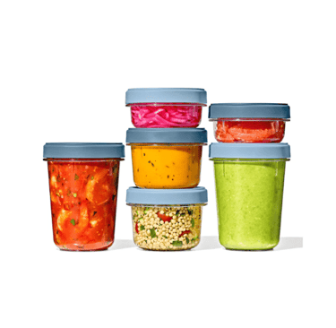 OXO Good Grips 12-piece BPA-free plastic food storage set with airtight twist-lock lids