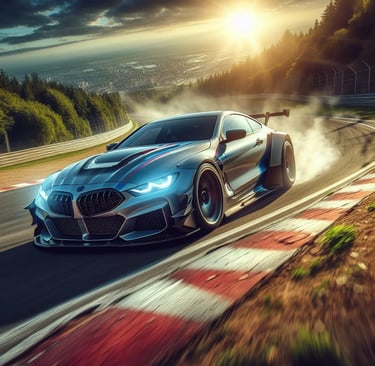 Sport Car  On Race Track