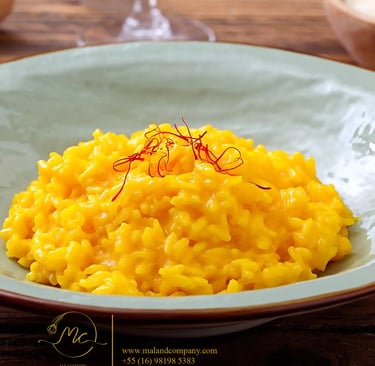 Risoto amarelo com fios de pistilo de açafrão da MA Company