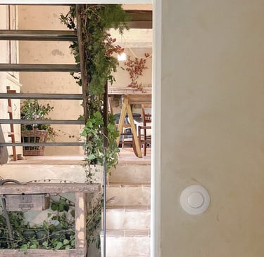 interior farmhouse, metal stairs, normandy, le Perche, French cottage, countryhome, Airbnb