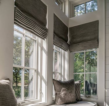 Custom Flat Roman Shades Fabricut Fabric