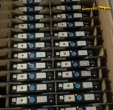 a box of LiFePO4 prismatic battery cells