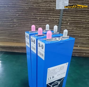 detail of LiFePO4 prismatic battery cells