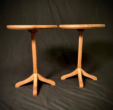 White Oak Pair End Tables angle view