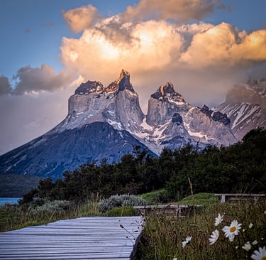 Explora Patagonia hotel boardwalk and views