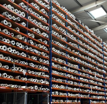 Carpet Pallet Racking in large warehouse installed by A-Z Storage Systems Ltd