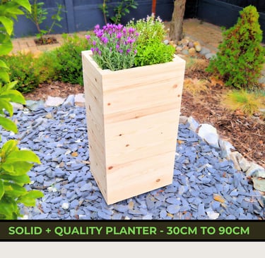 tall narrow flower planter made from quality wood