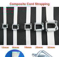 Close-up view of woven composite strap texture