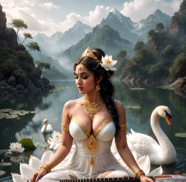 image of Hindu Goddess Saraswathi 