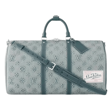 Louis Vuitton Keepall Bandouliere 50 Monogram Washed Cloth in denim