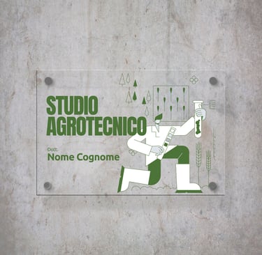 targa in plex, studio agrotecnico personalizzabile