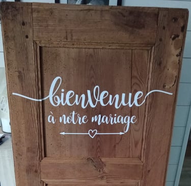 porte bienvenue à notre mariage