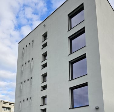 facade cleaning with a drone