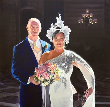 The Bride & Groom, 36" x 63" Acrylic on canvas, 2022
