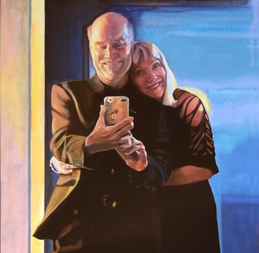 Briley Richmond & Dr. Rhonda Richmond, 34" x 60" Acrylic on canvas, 2021