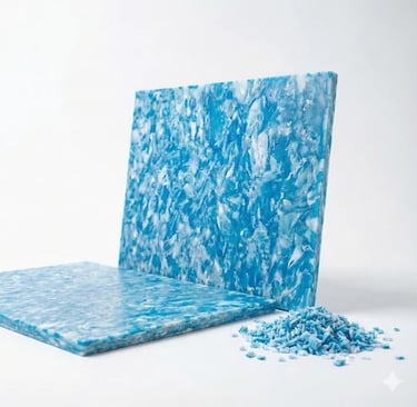 Panneau de plastique recyclé PEHD bleu