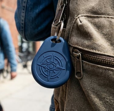 etiqueta emborrachada em uma mochila