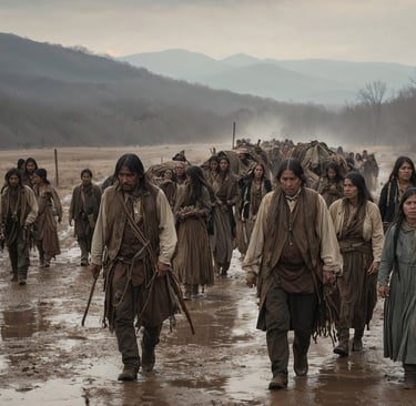 Thousands of Cherokees forcibly migrated along the Trail of Tears