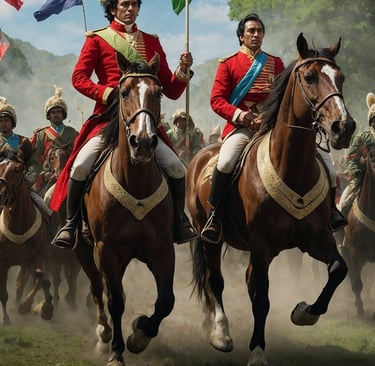 Simon Bolivar unites the indigenous people to fight in the Spanish American Wars of Independence