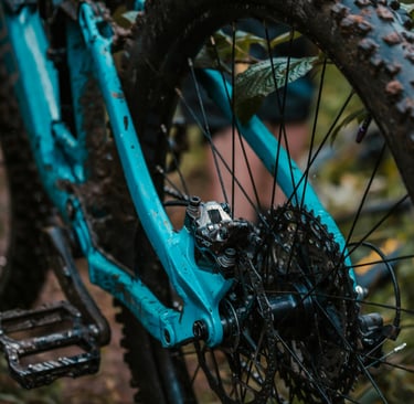 mountain bike with flat pedals