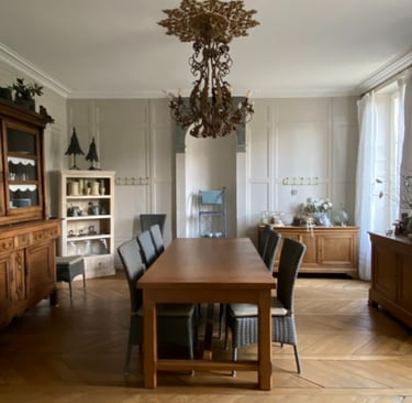 The dining room of a Maison de Maître, manor house