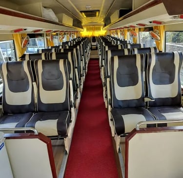 49 seater luxury bus interior for corporate and tourist travel in Delhi