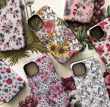 Phone cases featuring floral patterns
