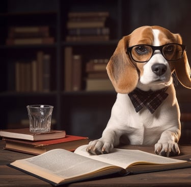 Cachorro dando aula