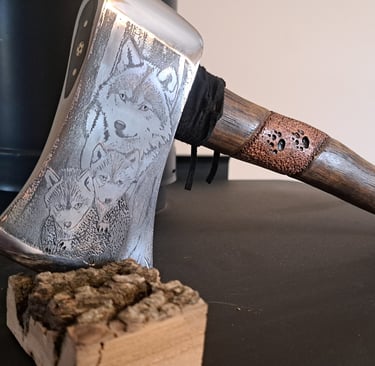 Artistic engraved Ax
