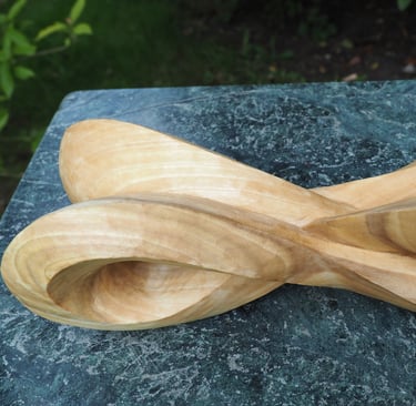 'Infinity Mobius' - abstract sculpture in tulip wood. by Sarah Liptrot